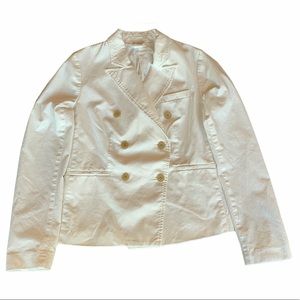 J. Crew Double Breasted Blazer in White SZ 0